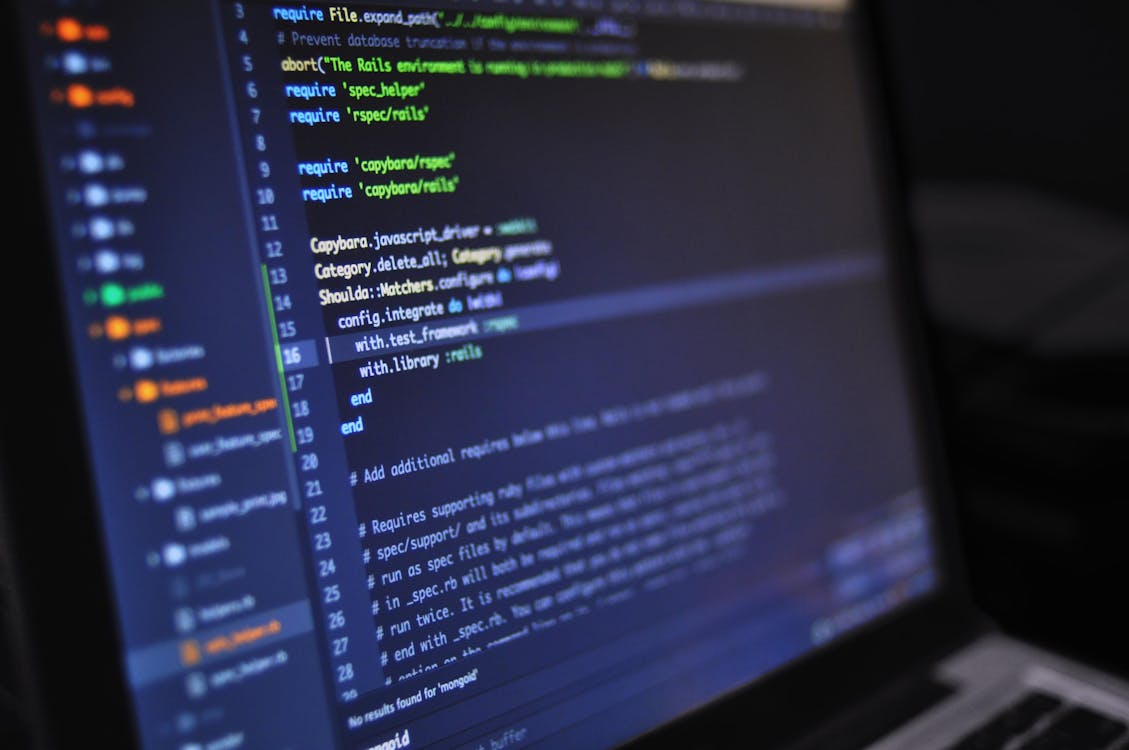 Programming code on screen